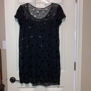 Casting sheer with lining polka dot party dress.